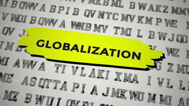 Globalization Title Font Change Animation With Yellow Highlighted Text