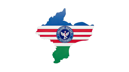 Territorial Map with Emblem and Flag Colors