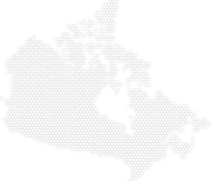 Canada &ndash; hexagonal grid vector map (LCC projection, PPT-compatible & fully editable)