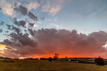 Twilight Storm Clouds Over the Countryside