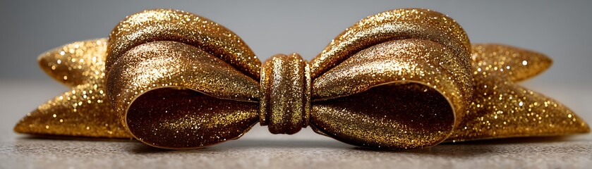 Glittering Gold Bow with Shiny Finish for Creative Decorative Purposes