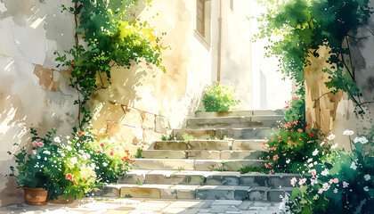 とある町角にある階段_generated by AI