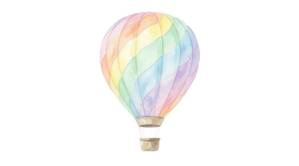 Obraz premium A colorful hot air balloon floating gently on transparent background