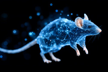 Digital representation of a mouse highlighting technology and wildlife at night