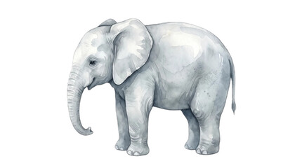 Obraz premium A gray elephant standing alone on transparent background