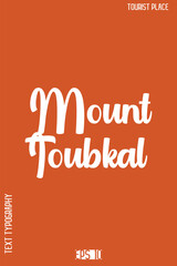 Stylish Typography Vector Design &ndash; Tourist Place Lettering Art -  Mount Toubkal Morocco