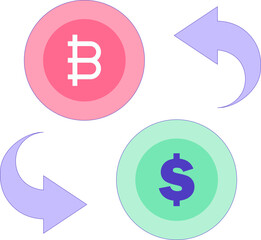 Cyptocurrency Coin Icon Element