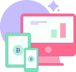 Cyptocurrency Coin Icon Element