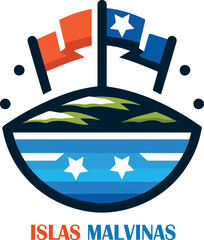Islas malvinas logo icon vector white background 