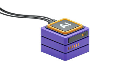 Stylized AI Server Unit