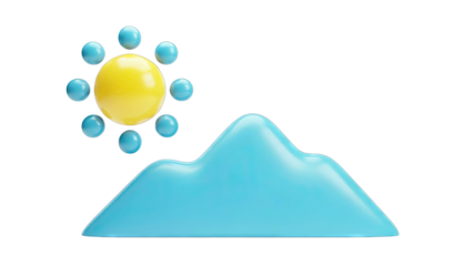 Stylized Sun and Mountains Icon