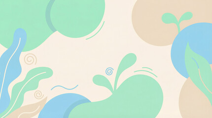 Soft organic shapes and pastel colors create a calm and serene abstract background perfect for healthcare and wellness themes, promoting a sense of peace and tranquility
