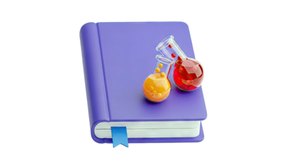 Science Icon: Book with Test Tubes