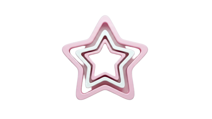 Stack of Nested Star-Shaped Cookie Cutters in Pink and White