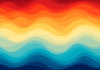 Vibrant wavy gradient background with multicolored horizontal layers in shades of red orange yellow blue and green