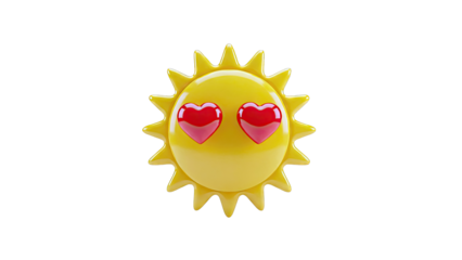Sun Emoji with Heart Eyes