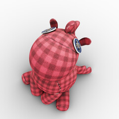 Horse Plush Cute and Funny Toy. 3D Illustration. File with Clipping Path.