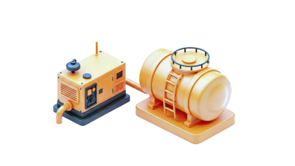Orange Generator and Fuel Tank 3D Model