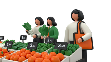 People shopping for vegetables at a market