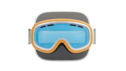 Ski Goggles with Orange Frame and Blue Lens