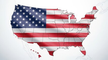 United states map flag texture patriotic graphic design concept