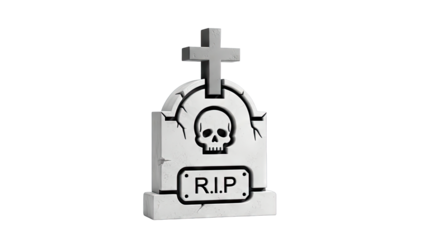 Tombstone with Skull and RIP inscription