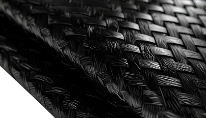 Close-up of intricately woven black material with depth and texture