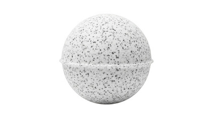 White bath bomb with speckles isolated on transparent background
