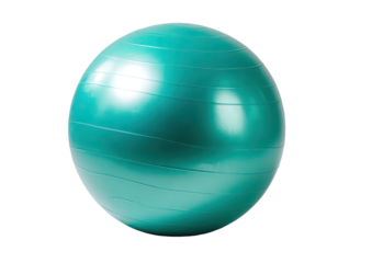 Teal exercise ball, ribbed texture, smooth surface, bright studio lighting