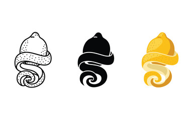 Three stylized snail in black and white and yellow © Ruby Laden