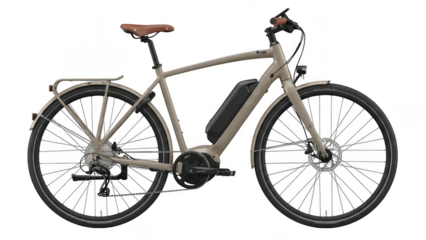 Modern electric bicycle isolated on transparent background