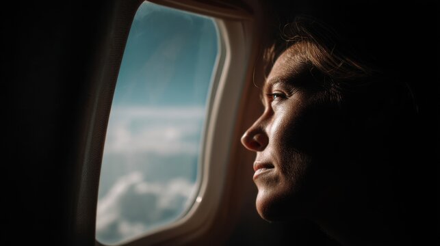 Person airplane window