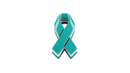 Turquoise Awareness Ribbon with Speckled Texture