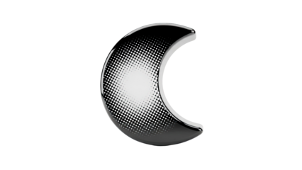 Crescent Moon with Halftone Pattern