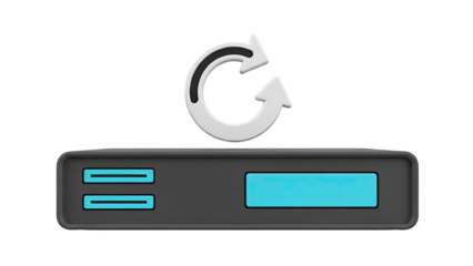 External Hard Drive with Refresh Icon