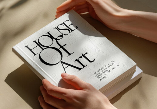 Elegant Book Mockup In Sunlight PSD