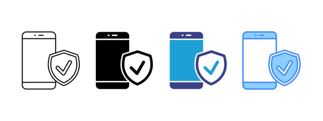 Security icon set multiple style collection