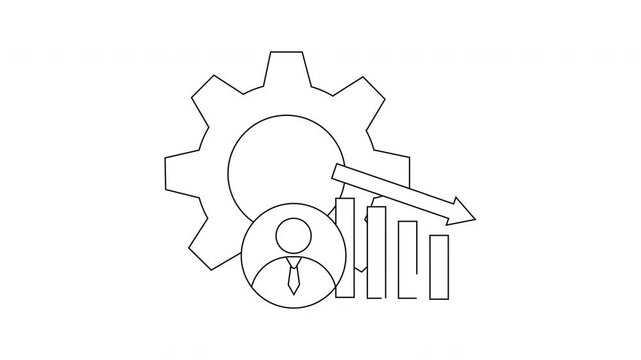 Declining Performance Icon Animation - Business, Technology, and Management.