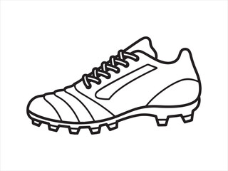 Football shoe outline icon with cleats vector illustration