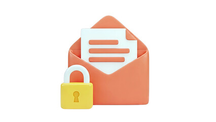 Secure Envelope with Document and Lock Icon