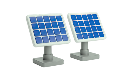 Two Solar Panels on Stands