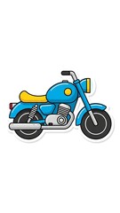 Obraz premium Blue motorcycle with yellow seat.