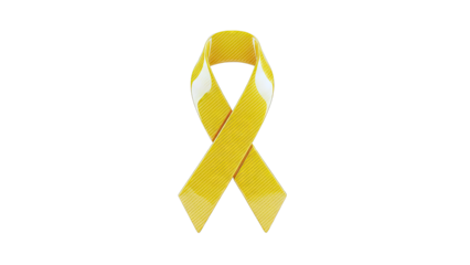 Yellow awareness ribbon with textured pattern