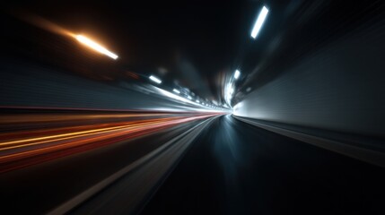 Fototapeta premium Tunnel night speed