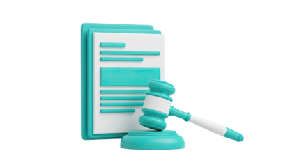 3D Legal Gavel and Documents