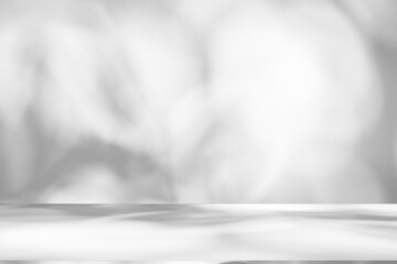 Wall interior background, studio and backdrops show products.with shadow from window color white and grey. background for text insertion and presentation produ