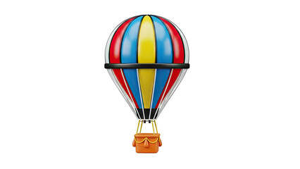 Fototapeta premium Colorful Hot Air Balloon with Orange Basket