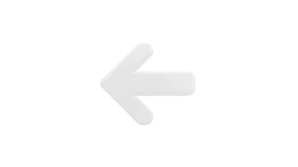 Glossy White Arrow Pointing Left