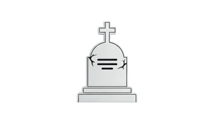 Stylized Tombstone with Cross and Cracks