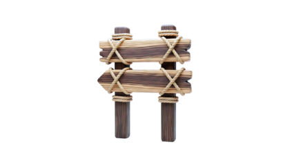 Wooden Signpost with Rope